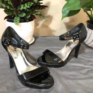 Strappy Black Patent Pumps